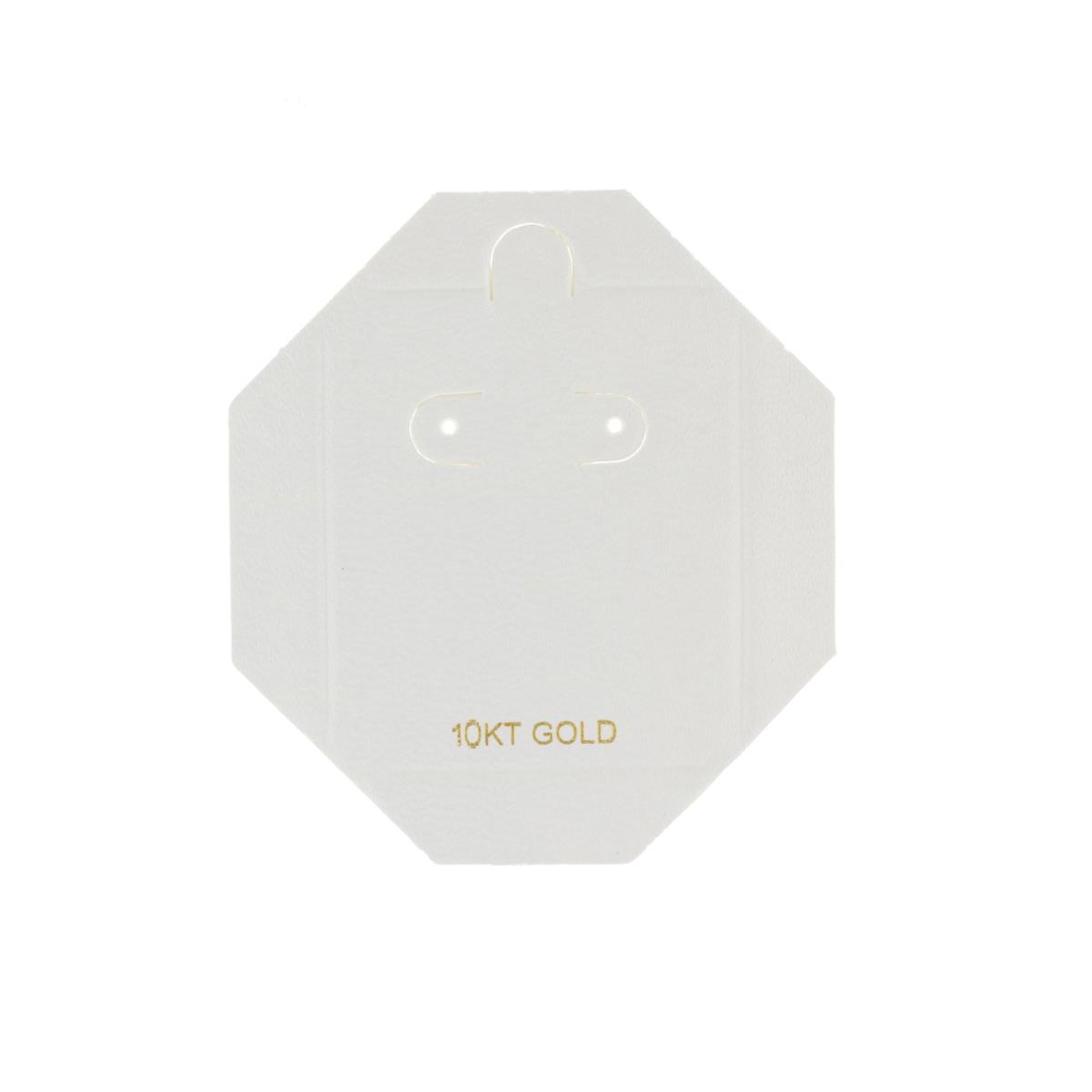 White Leatherette 10K Gold 47x56MM Hoop Insert (Box- B00-155/WHITE/H)