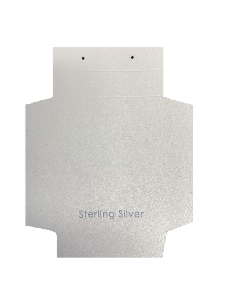 White Leatherette Sterling Silver 47x56MM Foldover Flap Hoop Insert (Box- B00-155/WHITE/H)