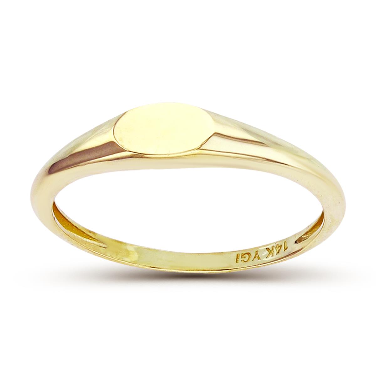 10K Yellow Gold High Polish Oval Flat Center Band