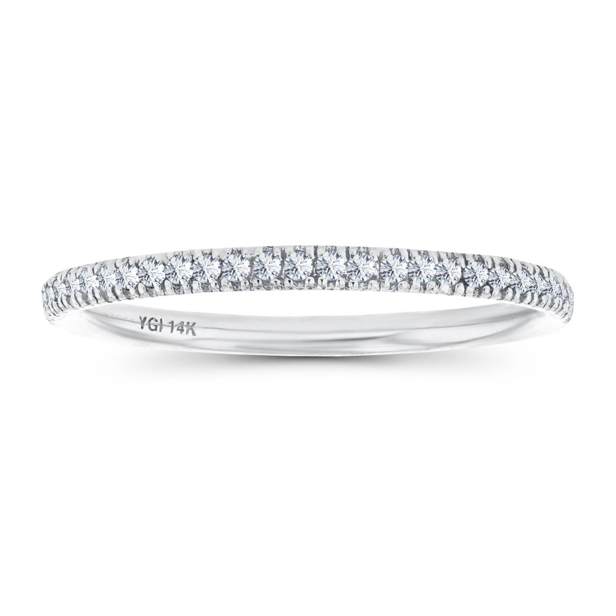 14K White Gold 1mm Round Created White Sapphire Eternity Ring
