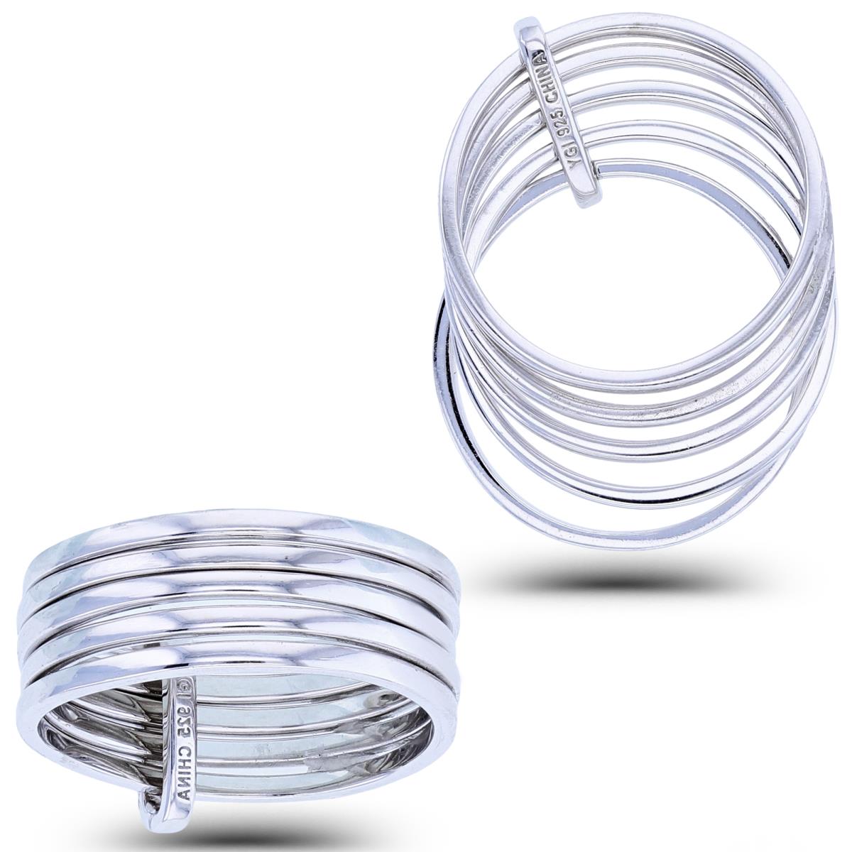 Sterling Silver Rhodium High Polish Bunch of Tubing Bands 