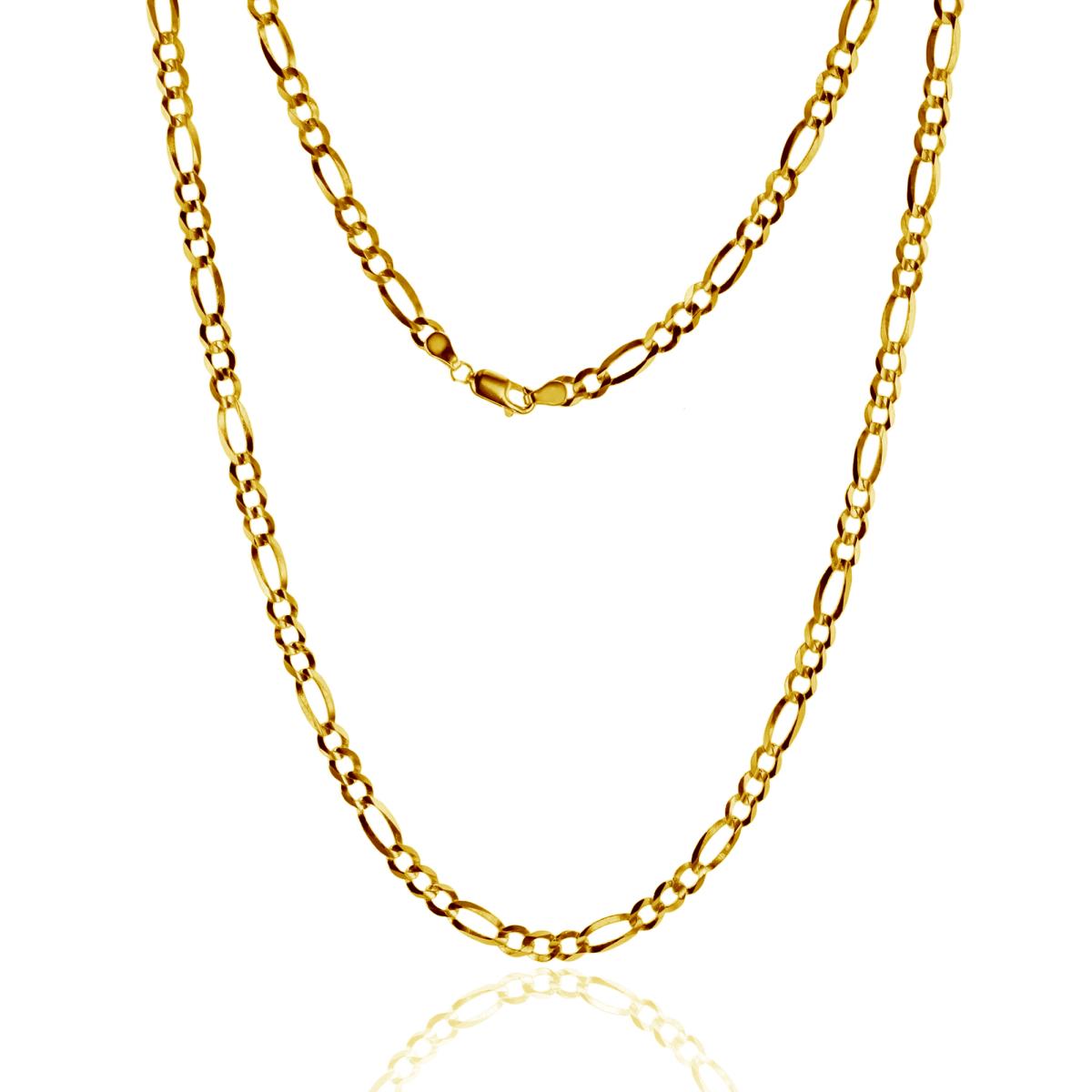 Sterling Silver Yellow 1-Micron 7.80mm 8.5" Classic Figaro Chain Bracelet