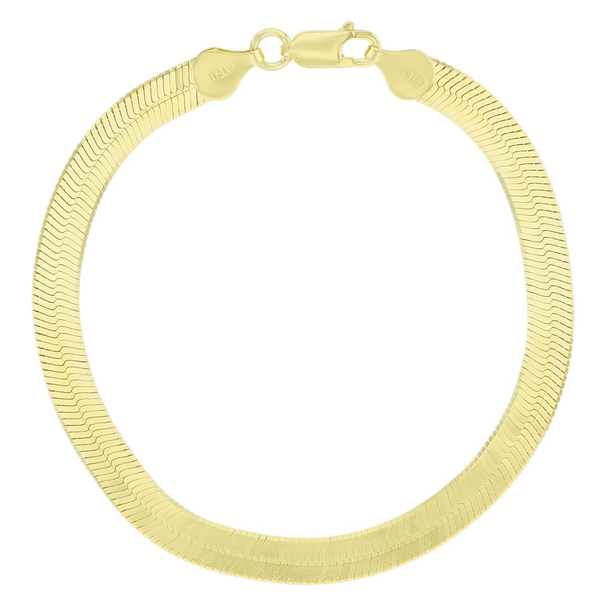 Sterling Silver Yellow 5.5mm 060 Herringbone 7.25" Chain Bracelet