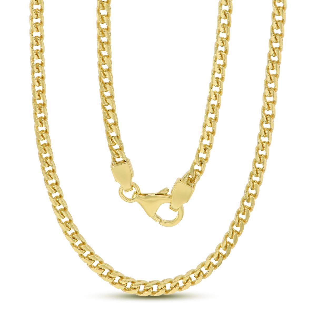 Sterling Silver Yellow 3.00mm 300 Franco 22" Chain