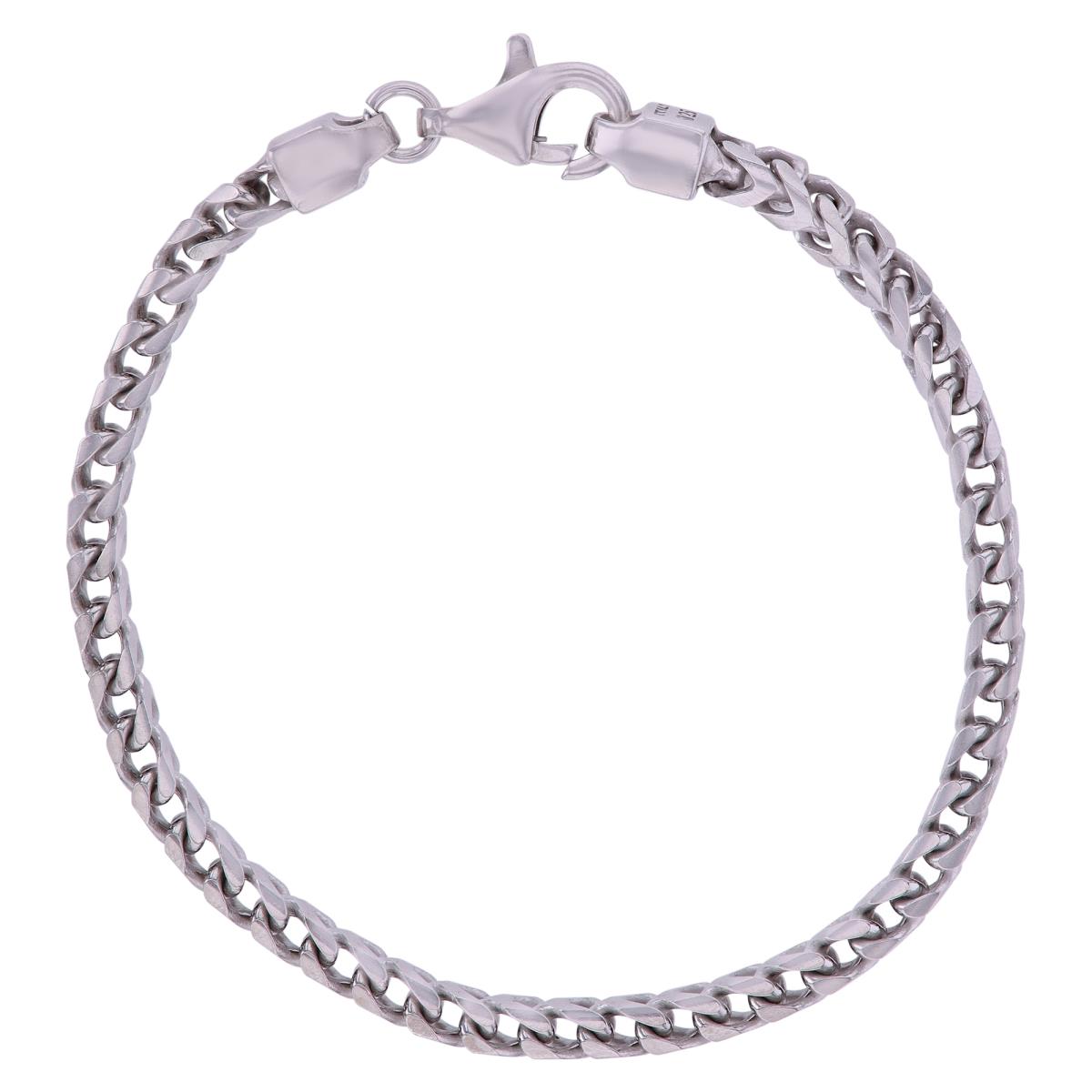 Sterling Silver Rhodium 4.30mm 420 Franco 8.50" Chain Bracelet