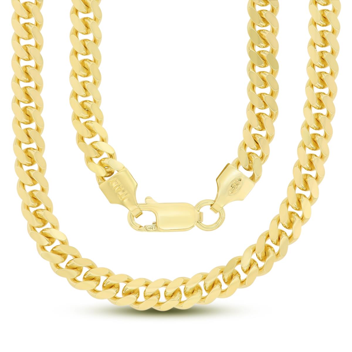 Sterling Silver Yellow 5.00mm 150 Miami Cuban 24" Chain