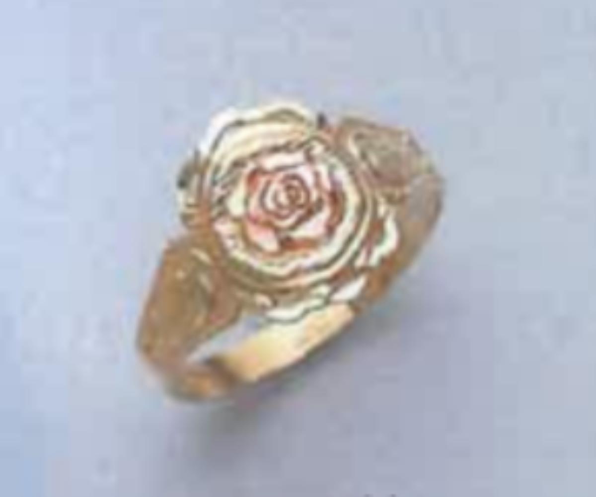 14K Yellow & Rose Gold DC Rose Antique Fashion Ring