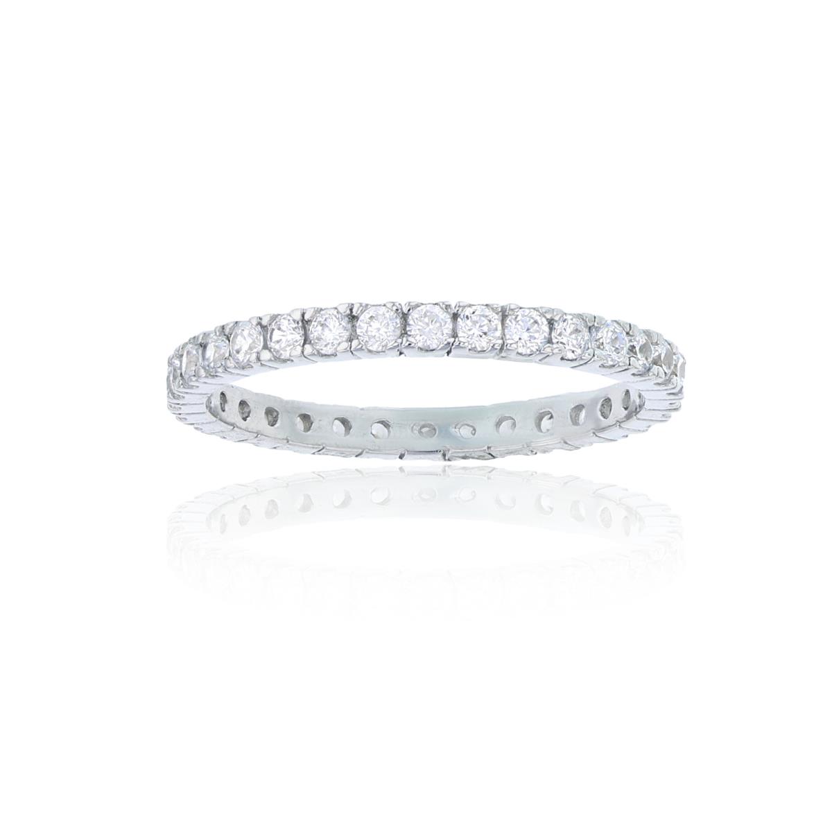 Sterling Silver Round Cut Eternit Band