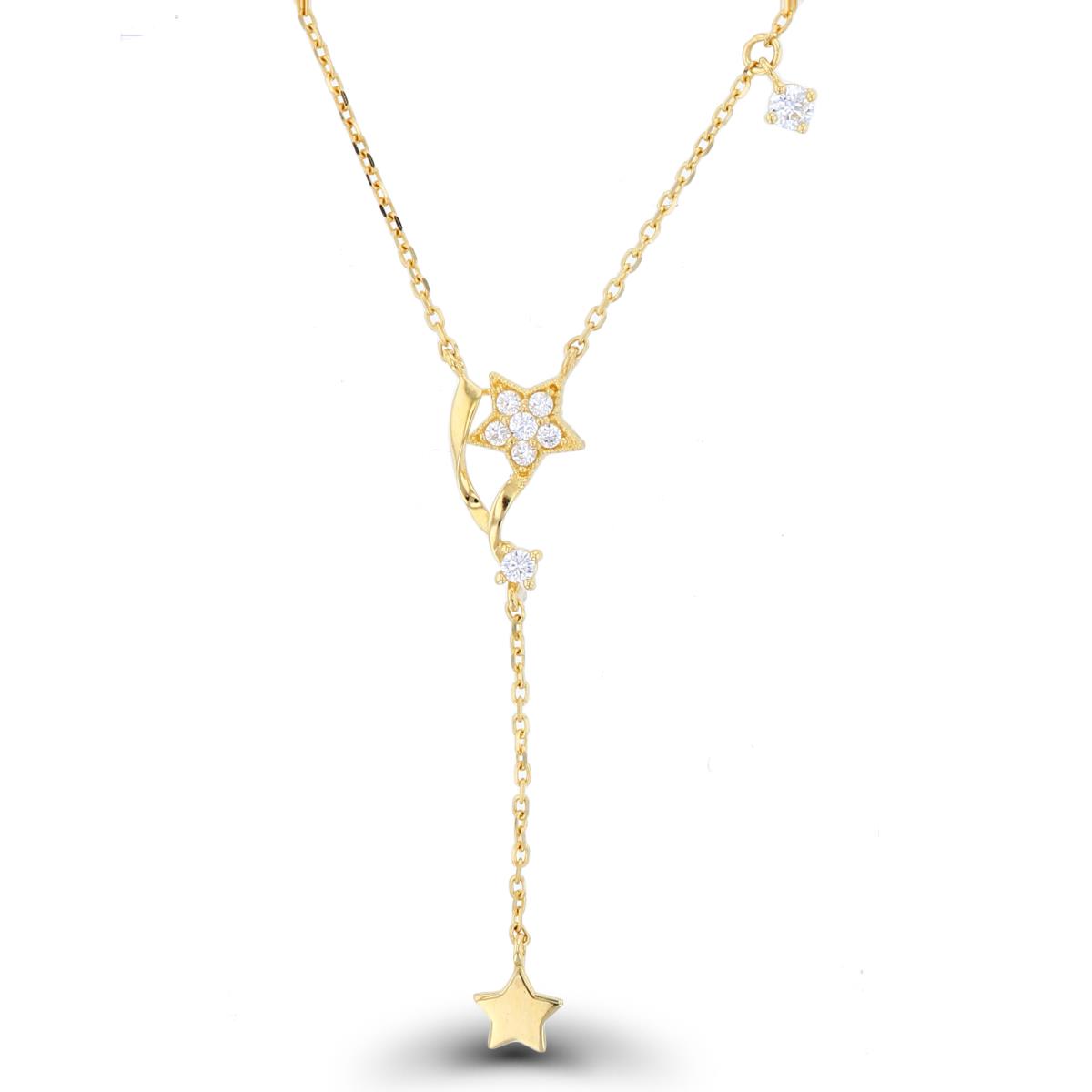 14K Yellow Gold Star 16"+2" "Y" Necklace