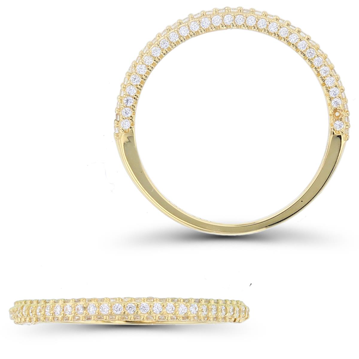 14K Yellow Gold Micropave 2mm Band Ring