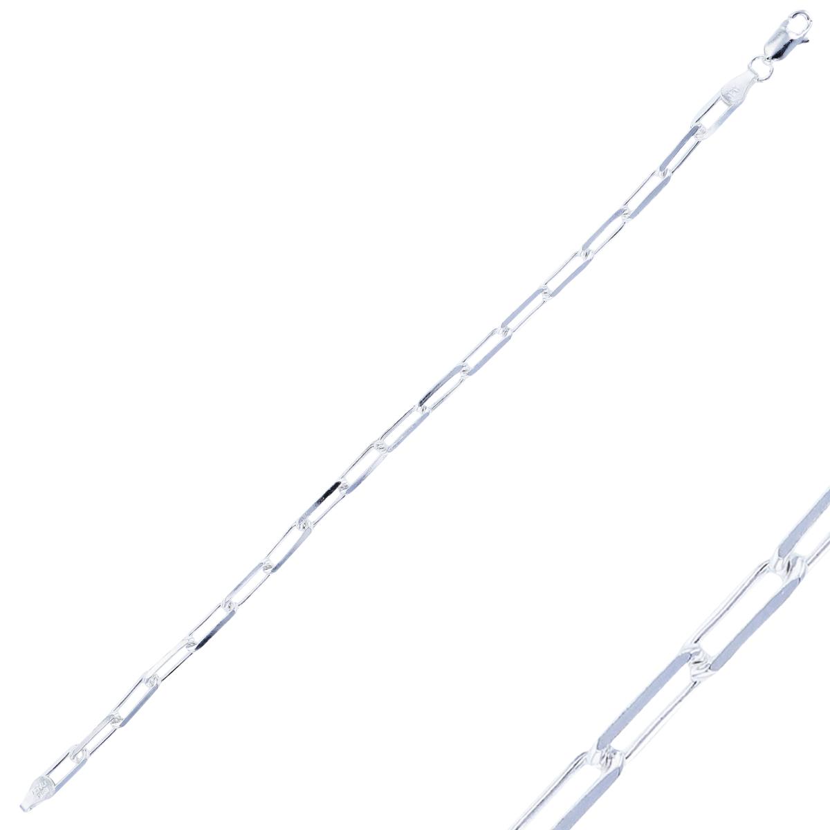 Sterling Silver Plated 3.5mm 120 Gauge Ov Link 7" Cable Chain