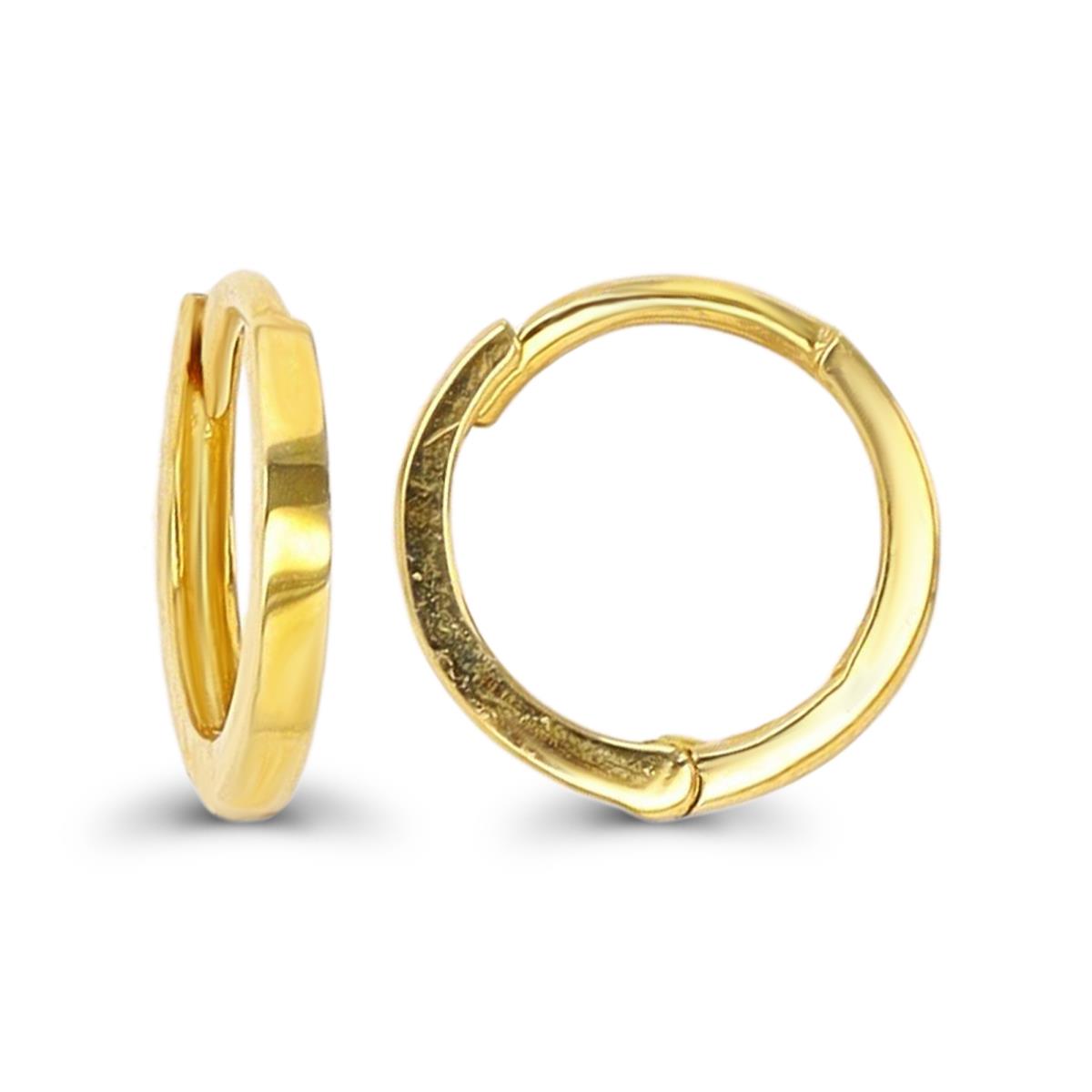 10K Yellow Gold High Polished 1.20x9.00mm Plain Baby Huggie Earrings