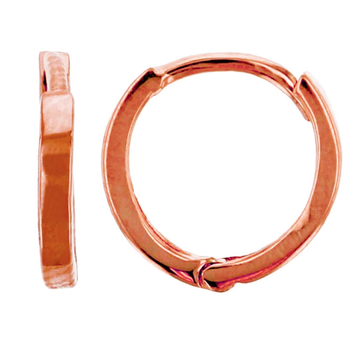 10K Rose Gold High Polished 1.20x9.00mm Plain Baby Huggie Earrings