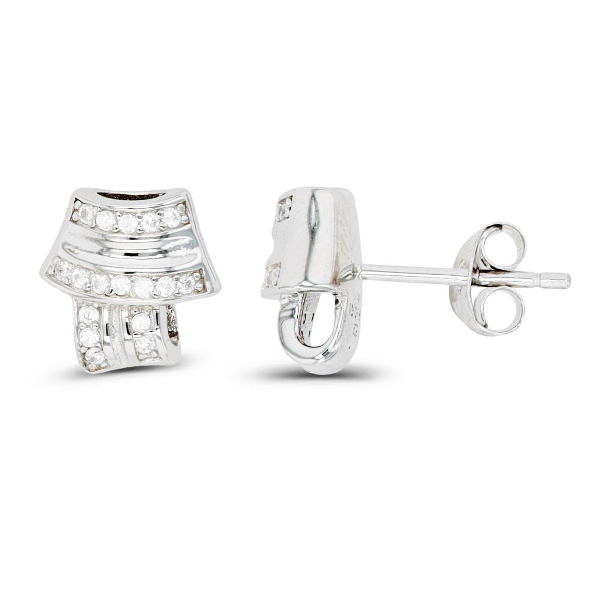 Sterling Silver Rhodium CZ Knot Fashion Ring
