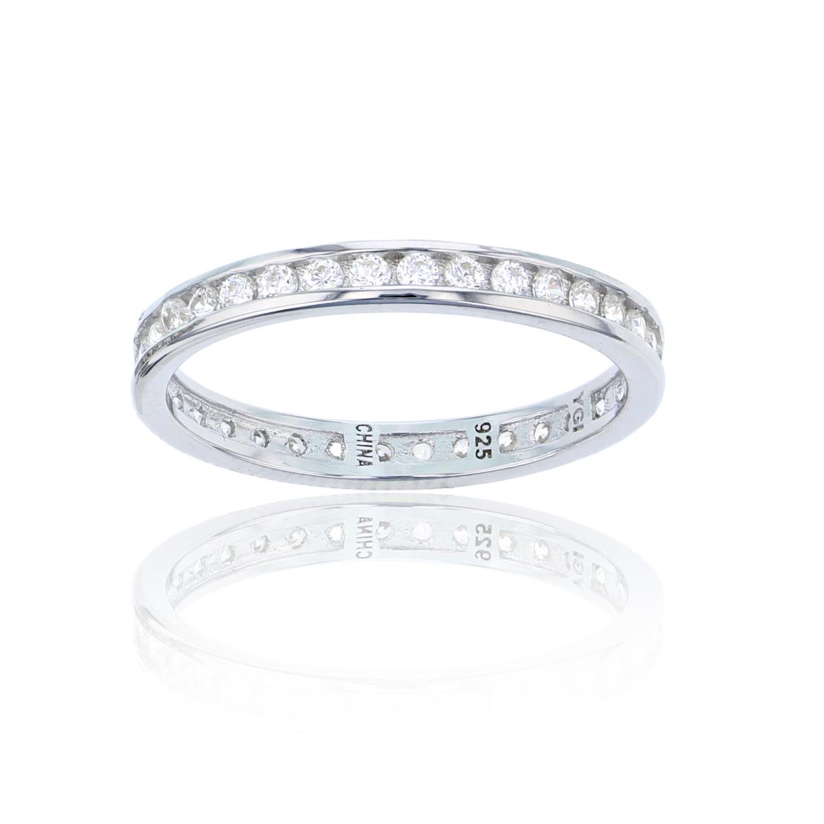 Sterling Silver mm Round Channel Set Eternity Ring