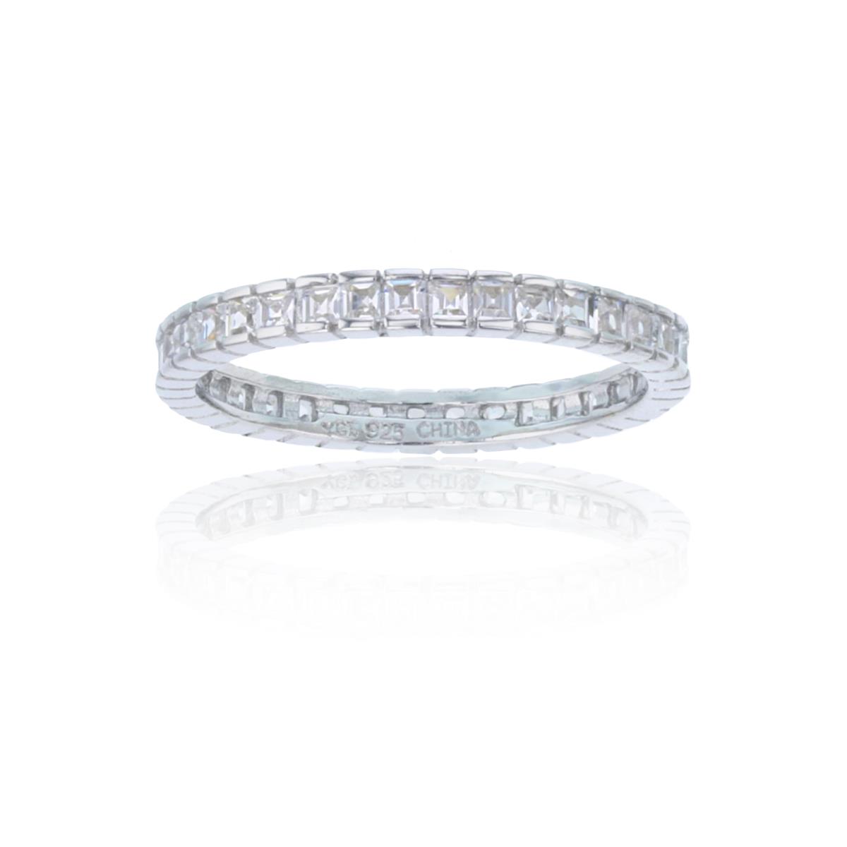 Sterling Silver mm Princess Cut Eternity Ring
