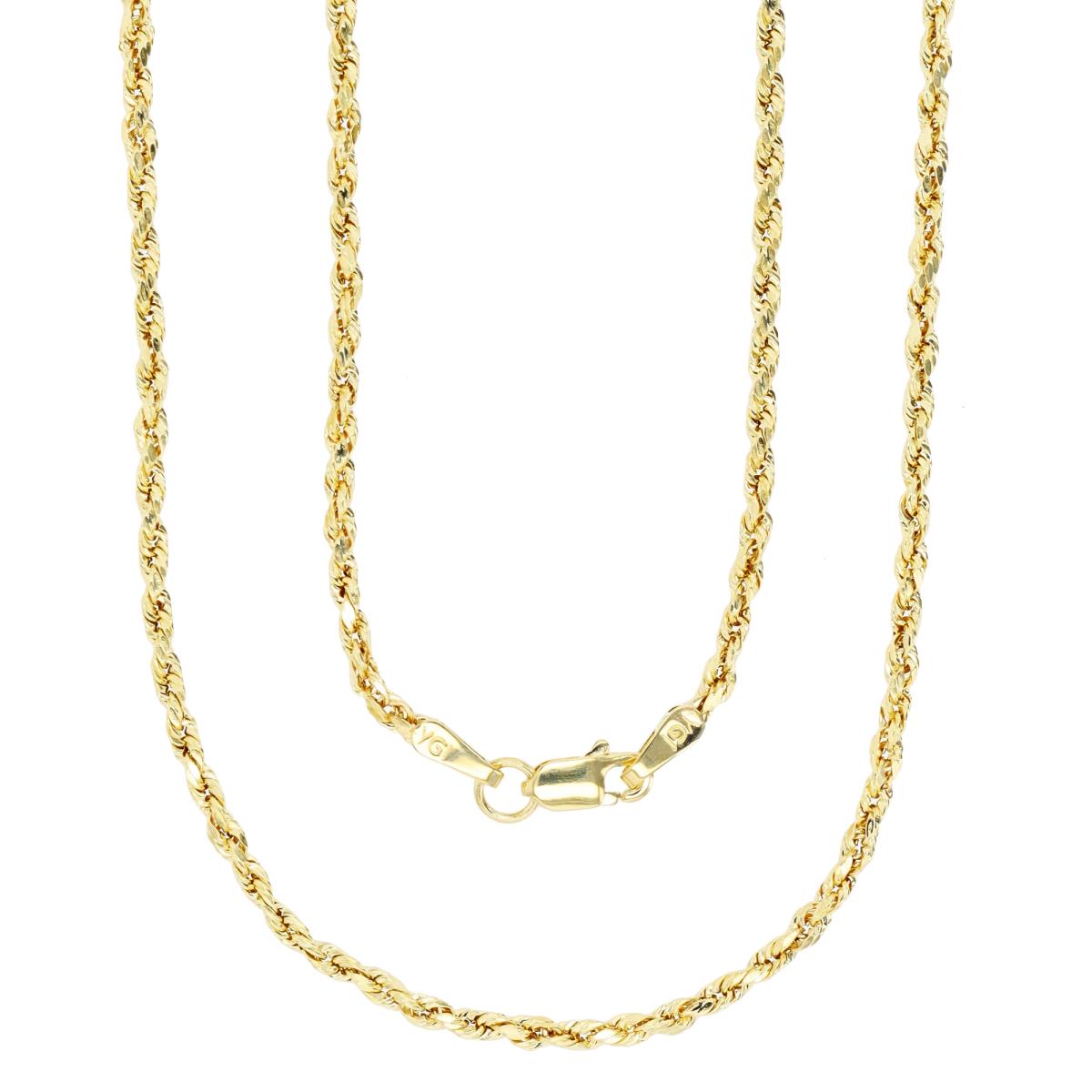 14K Yellow Gold 1.90mm 014 Superlight 18" Hollow Rope Chain