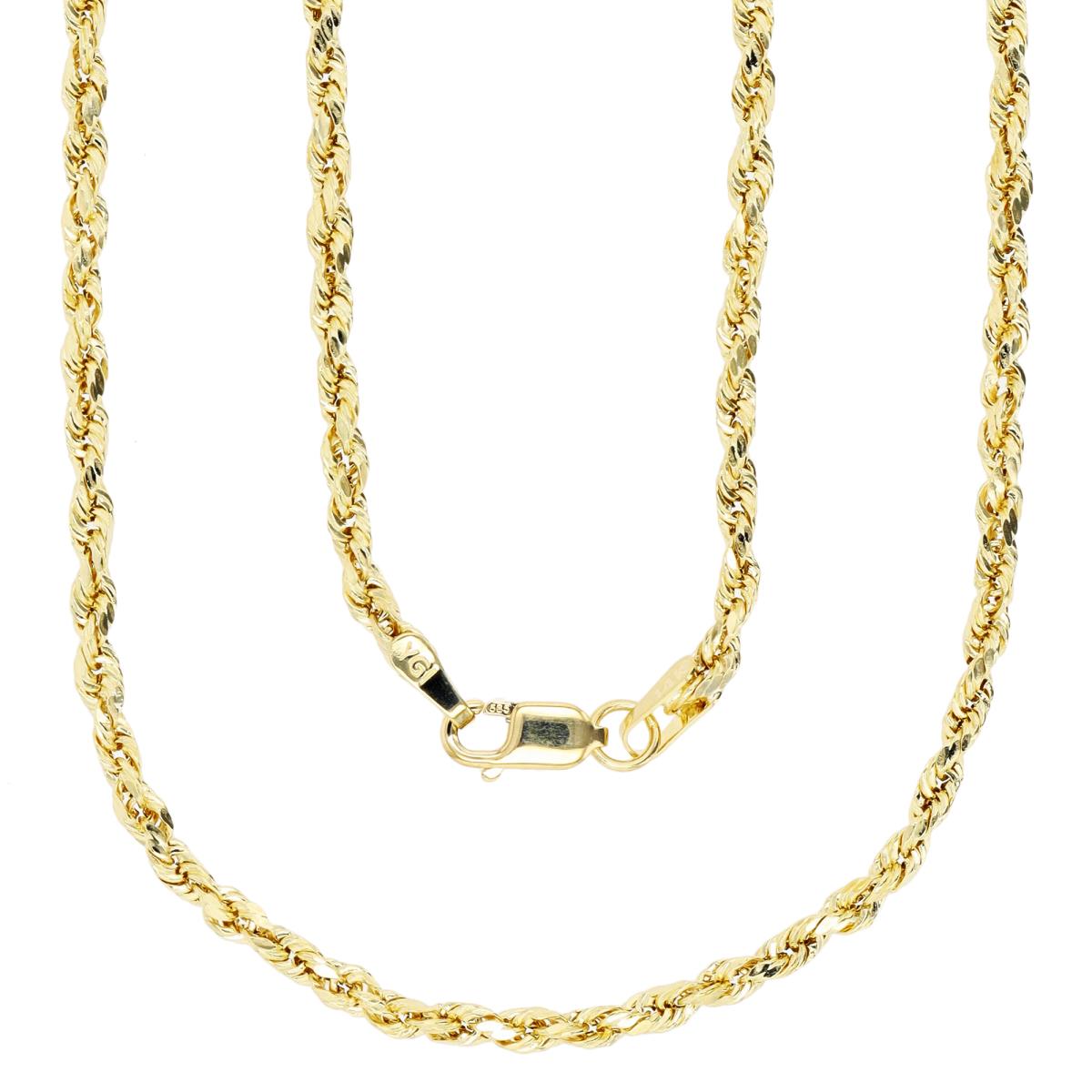 14K Yellow Gold 2.40mm 018 Superlight 18" Hollow Rope Chain
