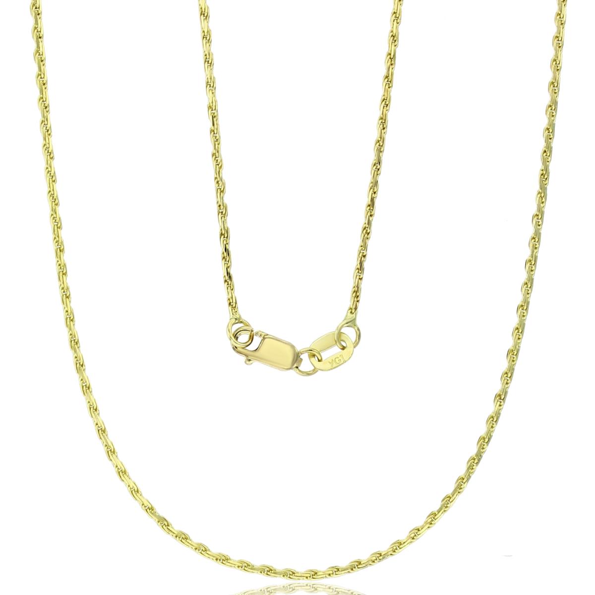 10K Yellow Gold 012 Hollow 1.65mm 18" Rope Chain