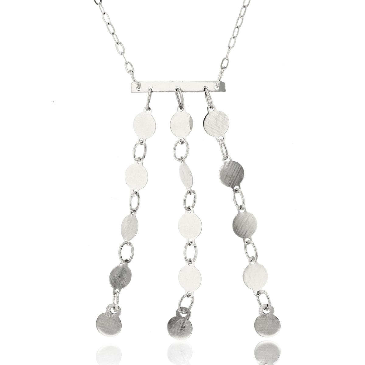 14K White Gold Polished Coins 17" Necklace