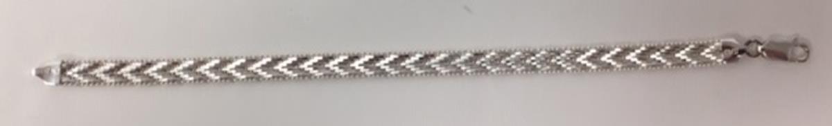Sterling Silver Anti-Tarnish 7-Line Chevron Ricco 7.5" Bracelet