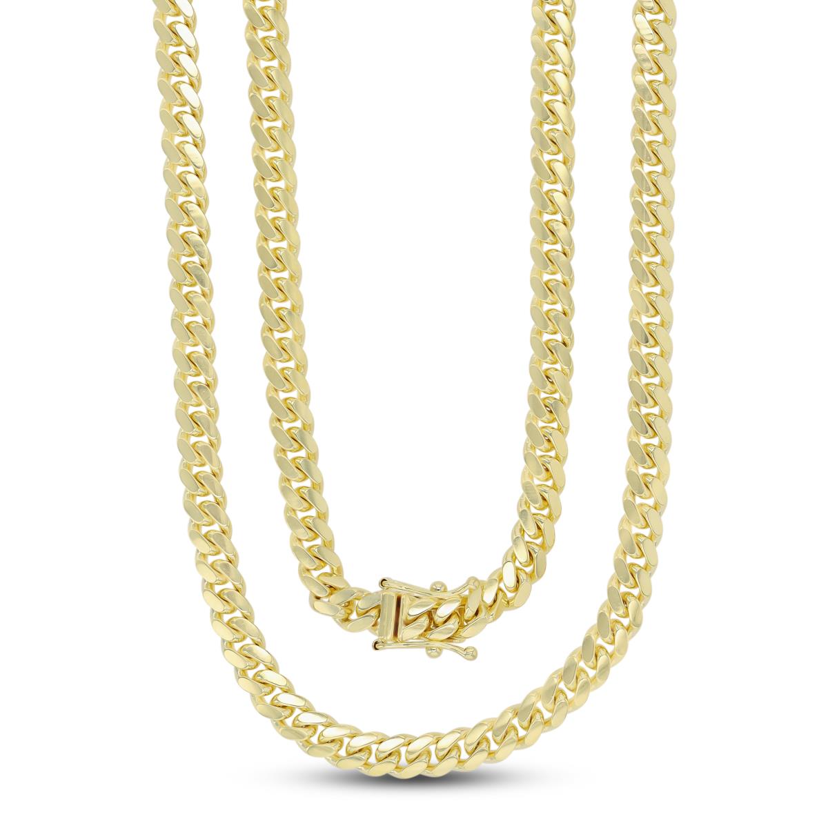 14K Yellow Gold 5mm Solid Miami Cuban 150 24" Chain With Box Lock