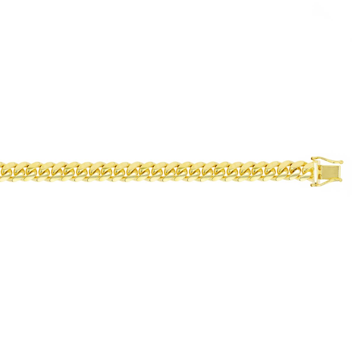 14K Yellow Gold 7mm Solid Miami Cuban 210 8.50" Chain Bracelet With Box Lock