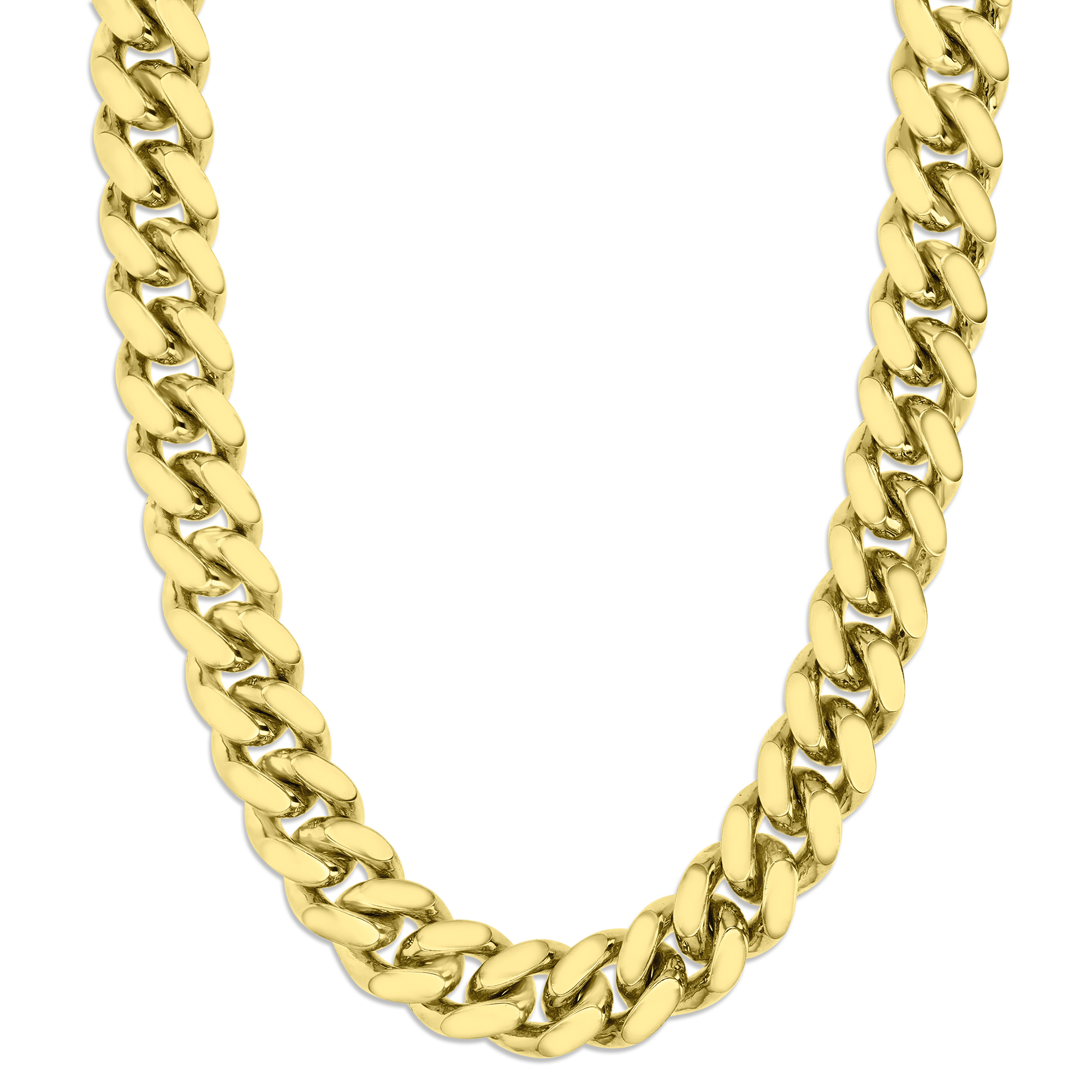 14K Yellow Gold 11mm Solid Miami Cuban 350 24" Chain With Box Lock