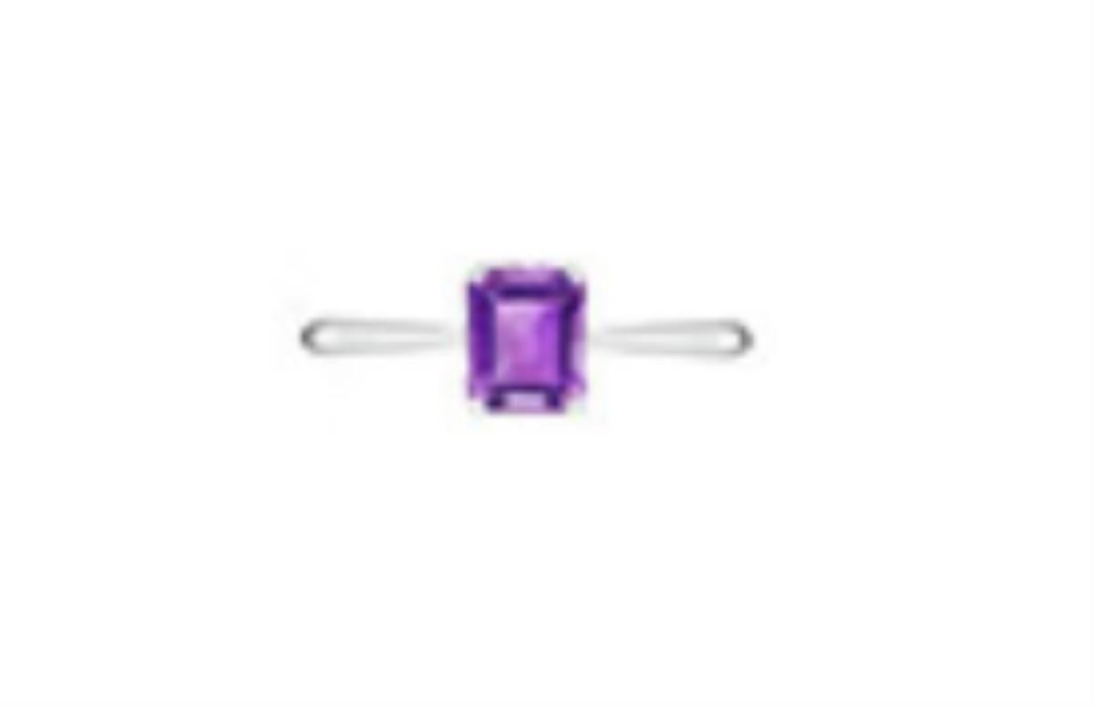 14K Rose Gold 8x6mm OC Amethyst Solitaire Ring
