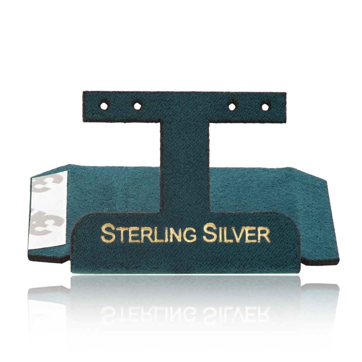 Green Sterling Silver, Gold Foil 2 Huggie Insert (Box B06-159/Green/D)