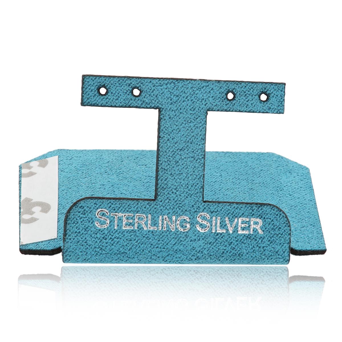 Teal Sterling Silver, Silver Foil 2 Huggie Insert (Box B06-159/Teal/D)