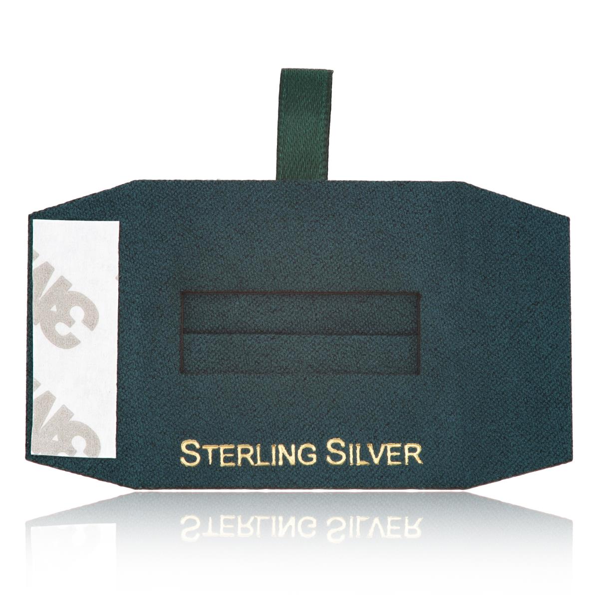 Green Sterling Silver, Gold Foil Ring Insert (Box B06-159/Green/D)