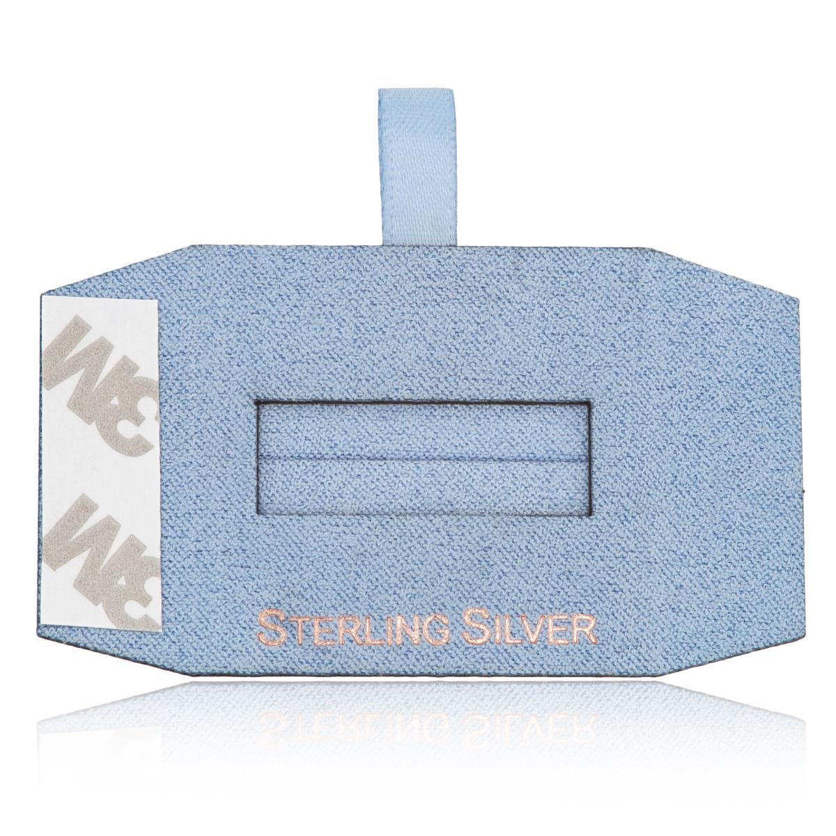Baby Blue Sterling Silver, Rose Gold Foil Ring Insert (Box B06-159/Lblue/D)