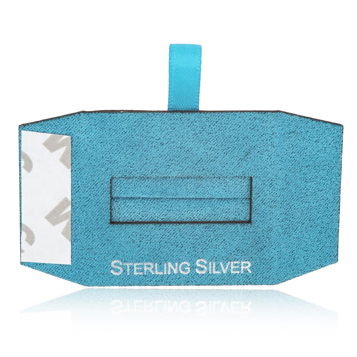 Teal Sterling Silver, Silver Foil Ring Insert (Box B06-159/Teal/D)