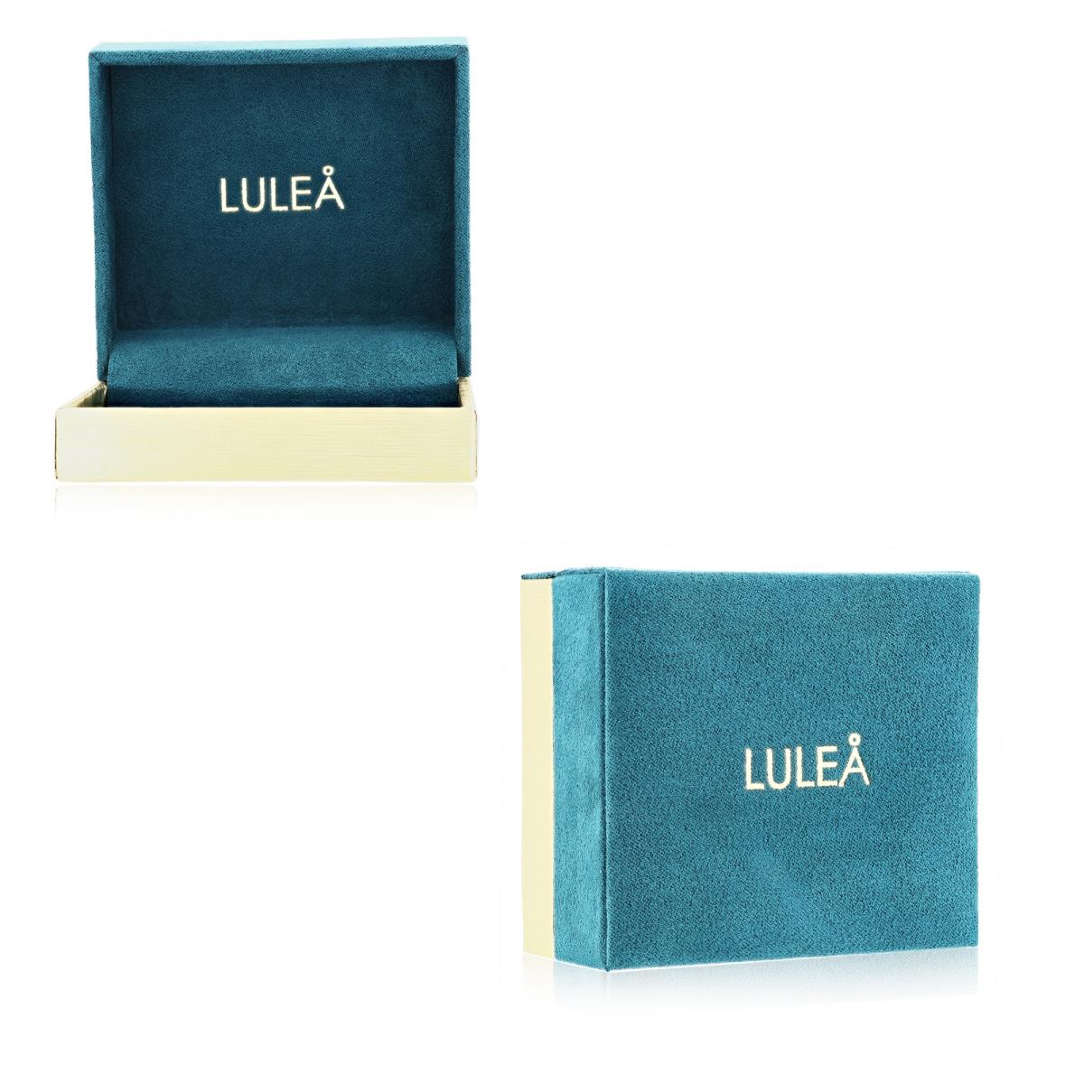 Lulea 75x70x35MM Hunter Green Suede & Metallic Gold Hinged Box