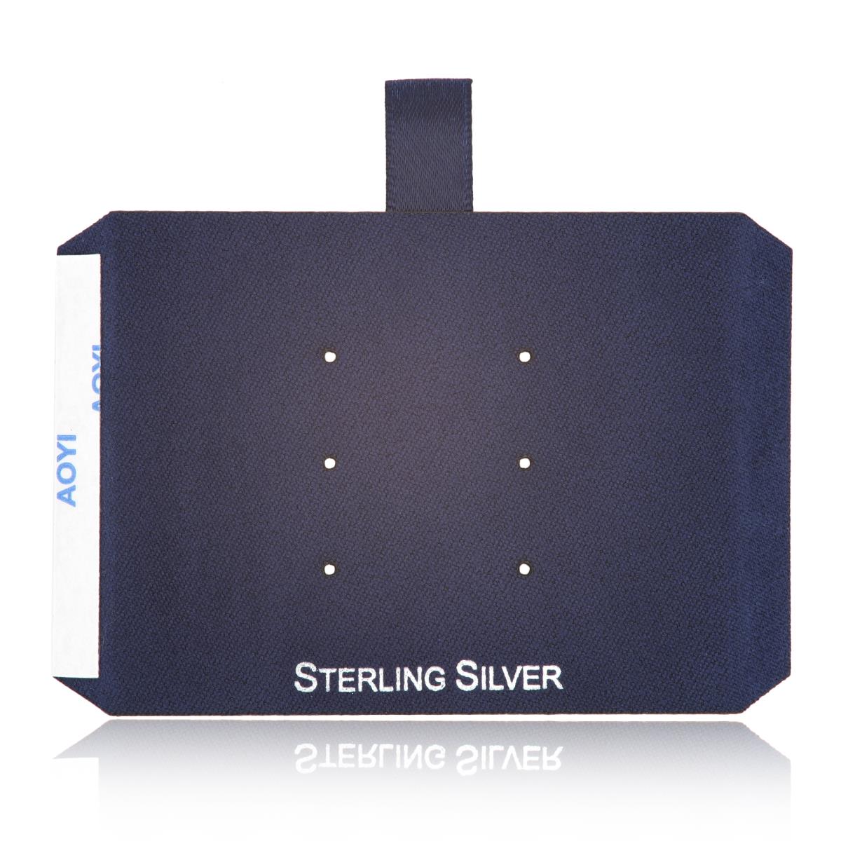 Navy Sterling Silver, Silver Foil 3 Stud Insert (Box B06-159/Navy/E)