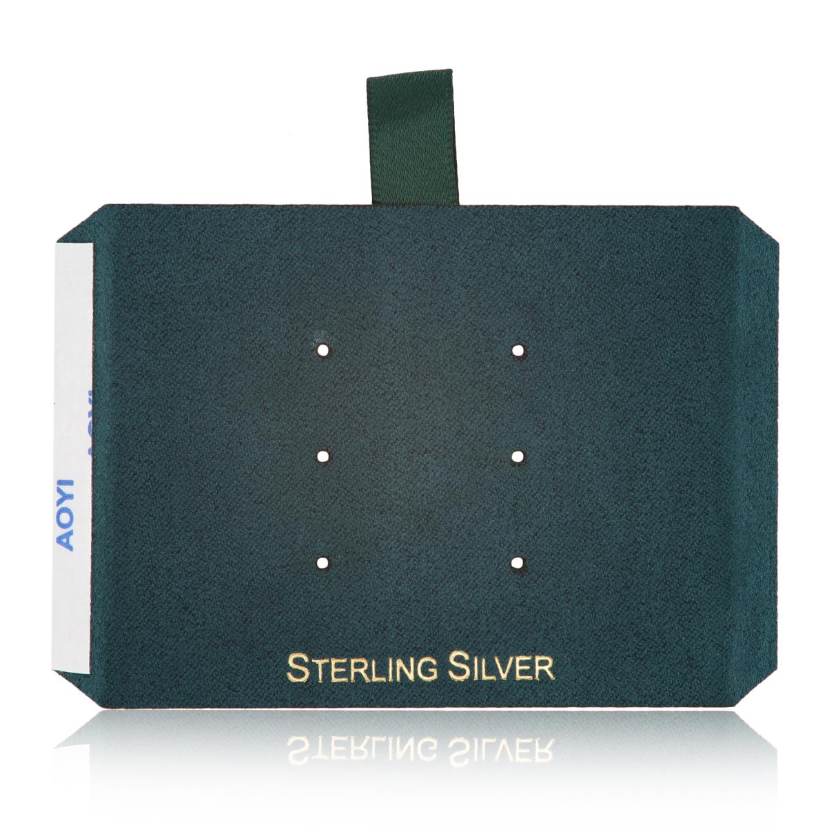 Green Sterling Silver, Gold Foil 3 Stud Insert (Box B06-159/Green/E)