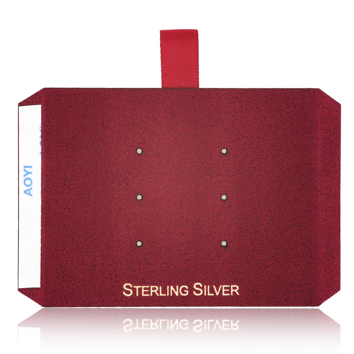 Wine Sterling Silver, Gold Foil 3 Stud Insert (Box B06-159/Wine/E)