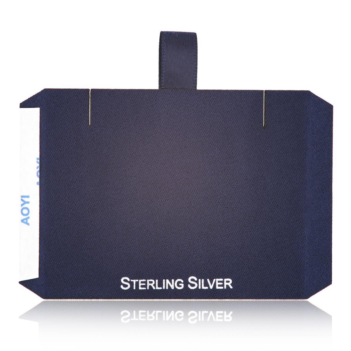 Navy Sterling Silver, Silver Foil Neckalce Insert (Box B06-159/Navy/E)