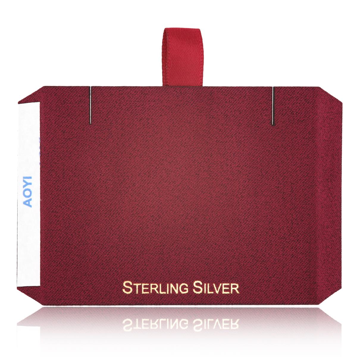 Wine Sterling Silver, Gold Foil Necklace Insert (Box B06-159/Wine/E)