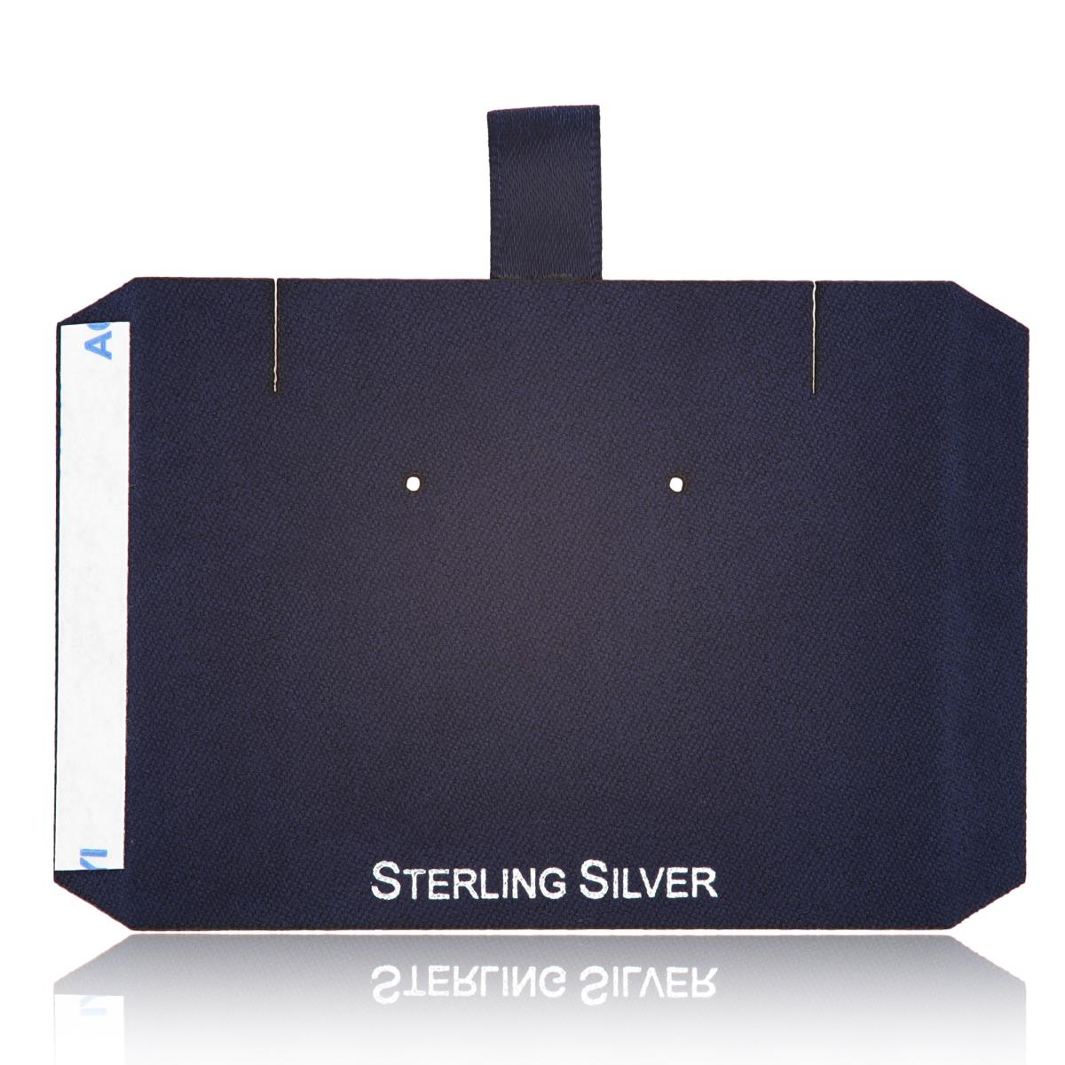 Navy Sterling Silver, Silver Foil Neckalce & Stud Insert (Box B06-159/Navy/E)