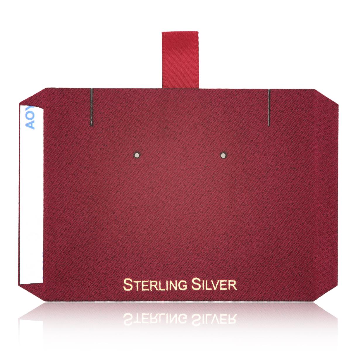 Wine Sterling Silver, Gold Foil Necklace & Stud Insert (Box B06-159/Wine/E)