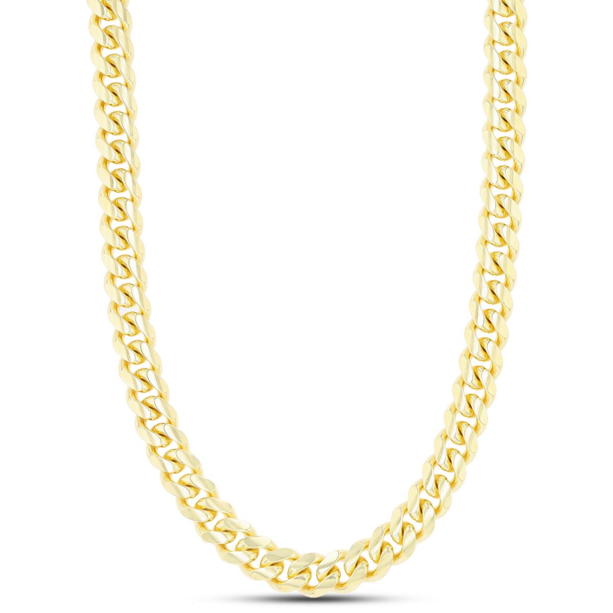 Sterling Silver Yellow 180 Miami Cuban 24" Chain with Box Lock