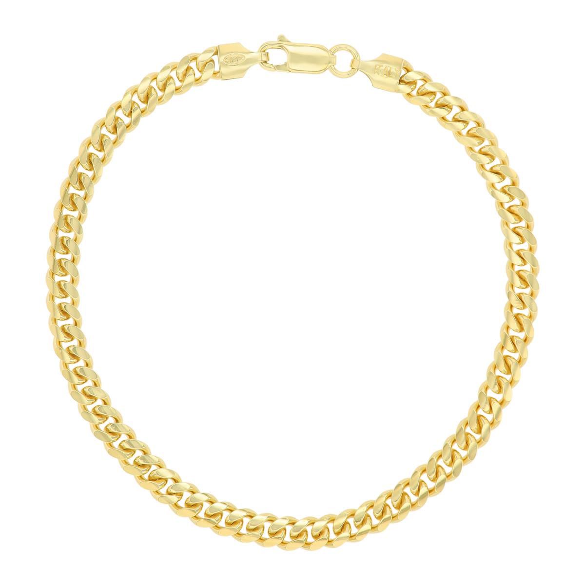 Sterling Silver Yellow 5.00mm 150 Miami Cuban 10" Chain Anklet