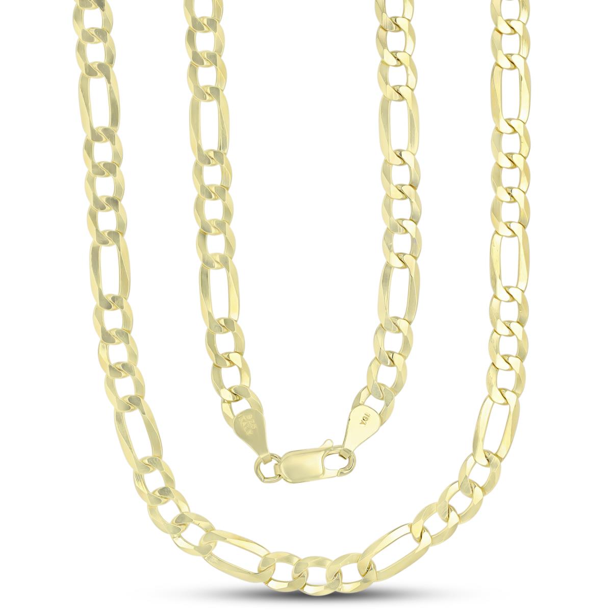 Sterling Silver Yellow 5.5mm 150 Figaro 22" Chain