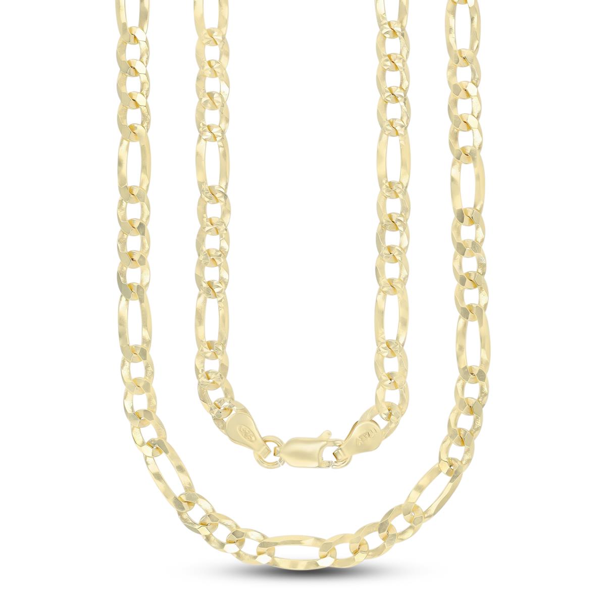 Sterling Silver Yellow DC 4.5mm 120 Figaro 24" Chain