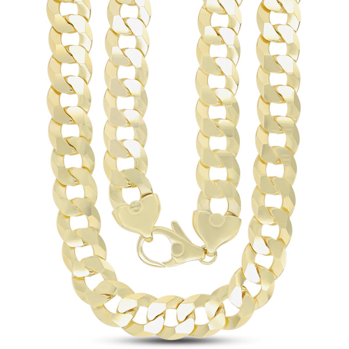 Sterling Silver Yellow 16mm 400 Curb 30" Chain