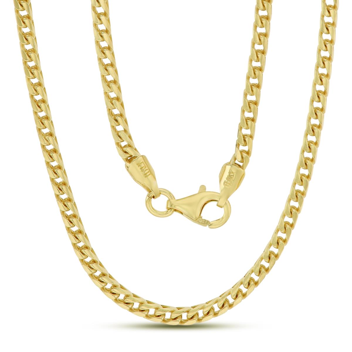 Sterling Silver Yellow 2.50mm 230 Franco 22" Chain