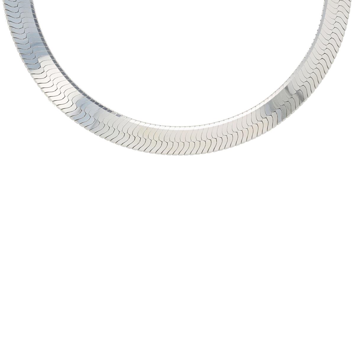 Sterling Silver Rhodium 9.00mm 100 Herringbone 8" Chain Bracelet