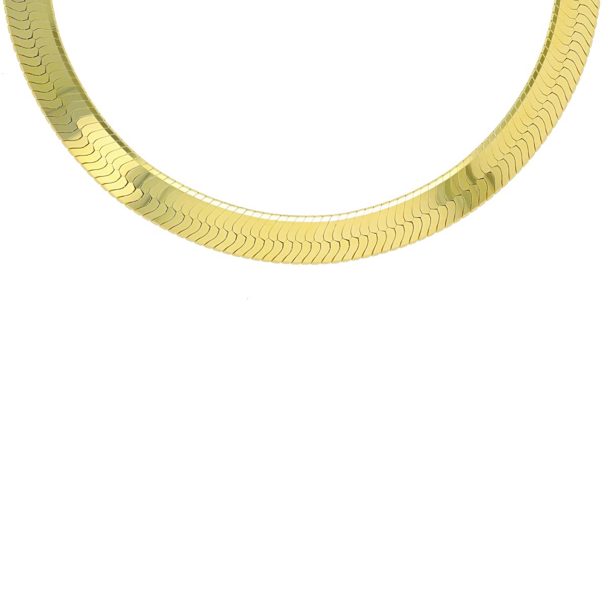 Sterling Silver Yellow 9.00mm 100 Herringbone 8" Chain Bracelet